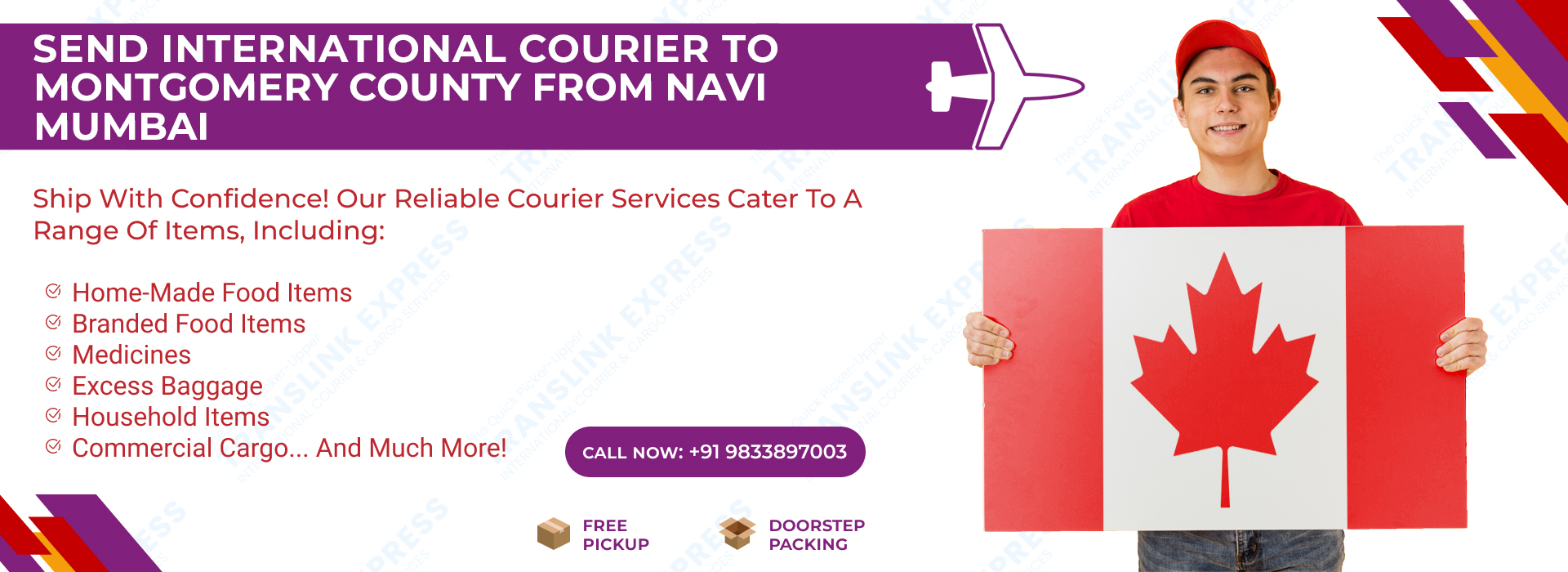 Courier to Montgomery County From Navi Mumbai